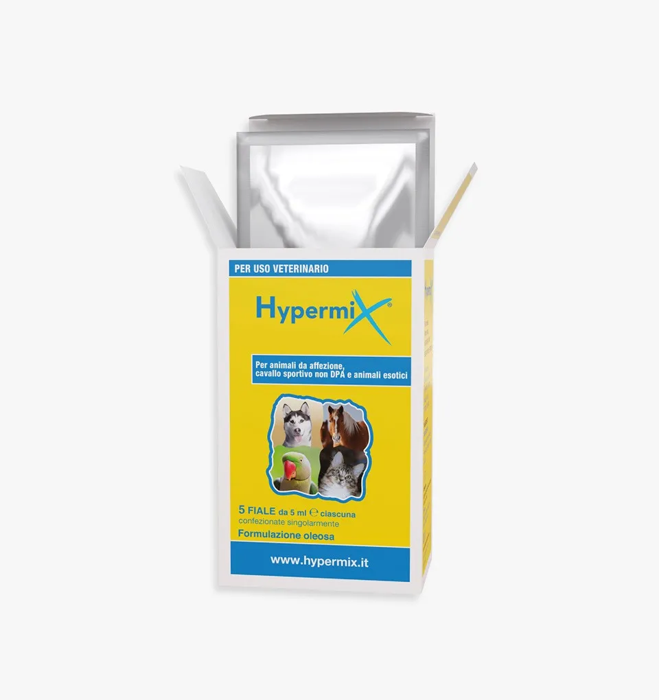 Hypermix® Olio fiale per animali, per ferite e lesioni cutanee 5pz da 5 ml| RI.MOS VET